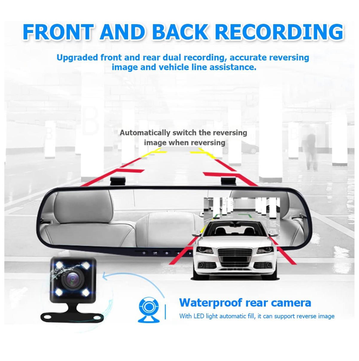 Miniatura 3 de Espejo Retrovisor Cámara Dual DVR Revers